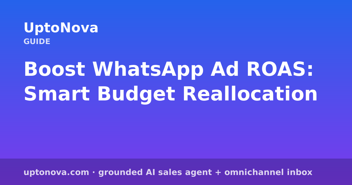 Boost WhatsApp Ad ROAS: Smart Budget Reallocation