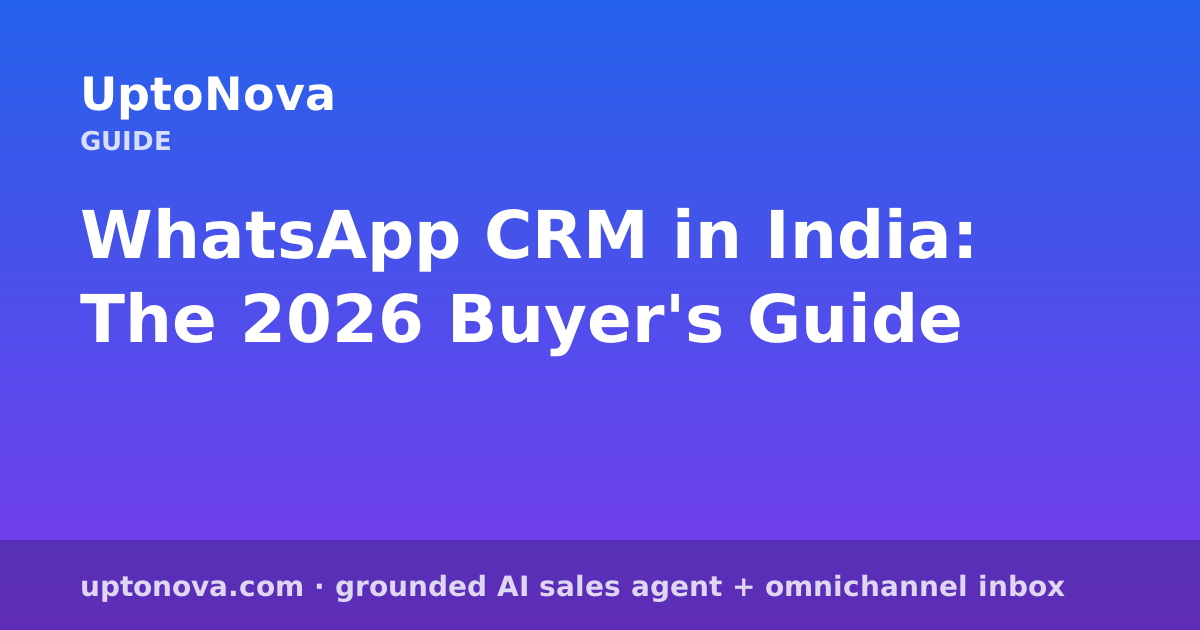 WhatsApp CRM in India: The 2026 Buyer's Guide