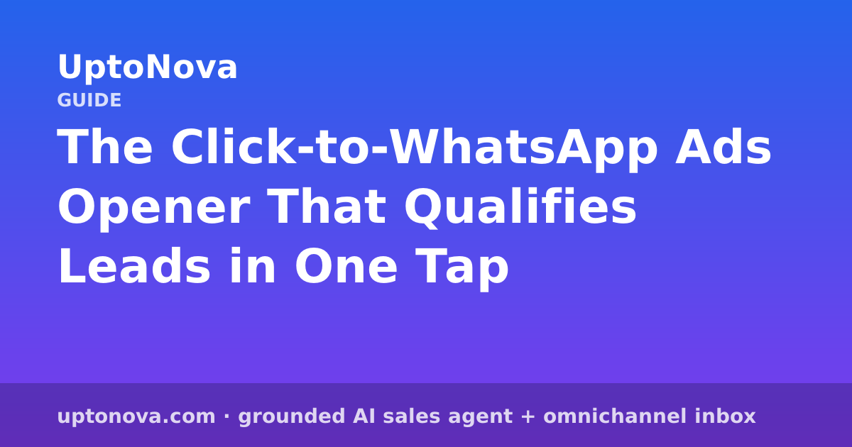 The Click-to-WhatsApp Ads Opener That Qualifies Leads in One Tap